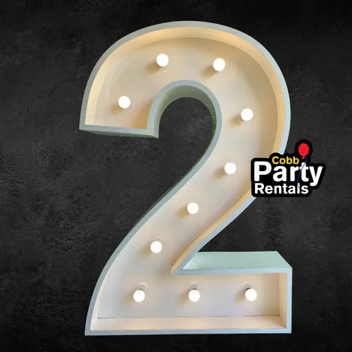 Rentals - Rent Giant Marquee Lightup Number 2 with Lights