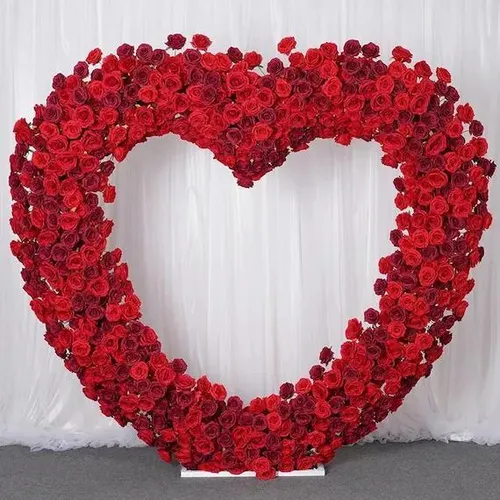 Rental - Wedding / Engagement Red Heart Flower wall Only