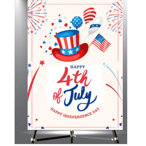 4th of July Welcome Sign Printed Foam Board (20x30inches)