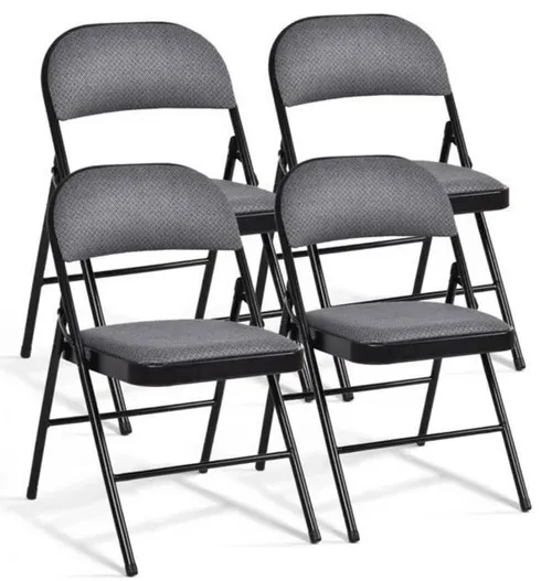Black Deluxe Folded Padded Chairs Rental Marietta, GA