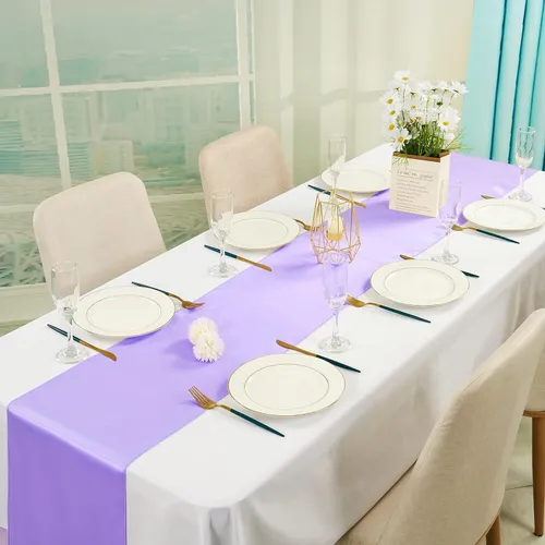 Party Rental - Decorative Satin Table Runner - Lavender 
