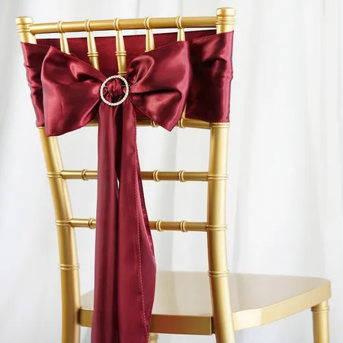 Burgundy Chair Sash Rental For Gold Chiavari Chairs 