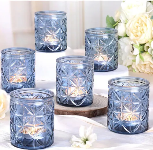 Party Rental Set of 12 Blue Tealight Decorative Candle Holder Weddings/Parties Table