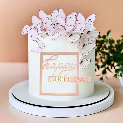 Happy Birthday Butterfly Cake Add on only with Dessert Cart Order