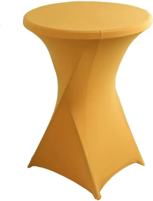Rental - High Boy Cocktail Fitted Table Cover - Matte Gold 