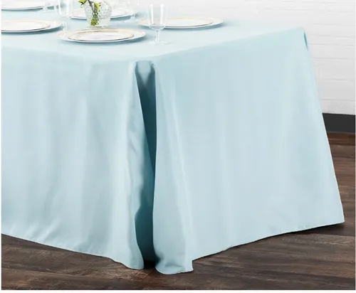 Party Rental Light Blue Rectangular Table Cover Linen - Loose Fit 90