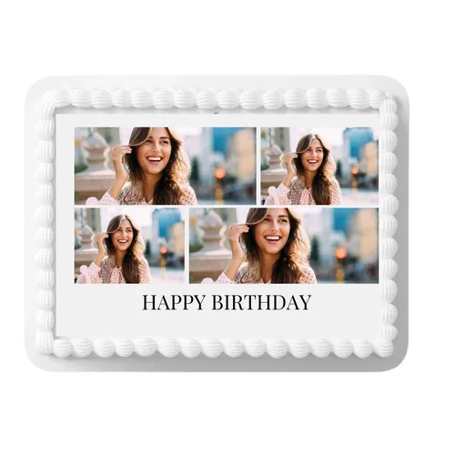 Personalized Happy Birthday Photo Edible Frosting Sheet Image Cake Topper 