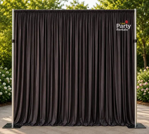 Chocolate 6-Panel Drapes with Heavy-Duty 10x10 Frame Rental | Marietta & Atlanta GA (Availability Verification Required Before Ordering)