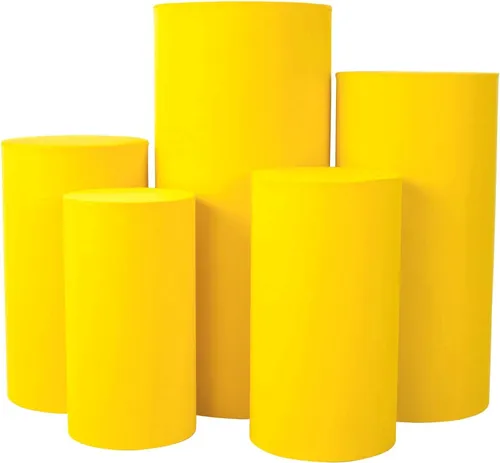 Cylinder Backdrop Dessert Tables with Yellow Covers