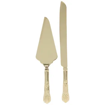Gold Metal Cake Server & Knife Rental Marietta GA 