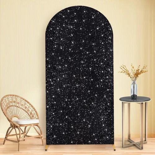 Black Glitter Backdrop Arch 7ft x 4ft 