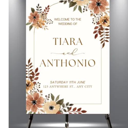 Autumn Flowers Printed Foam Board (20x30inches)