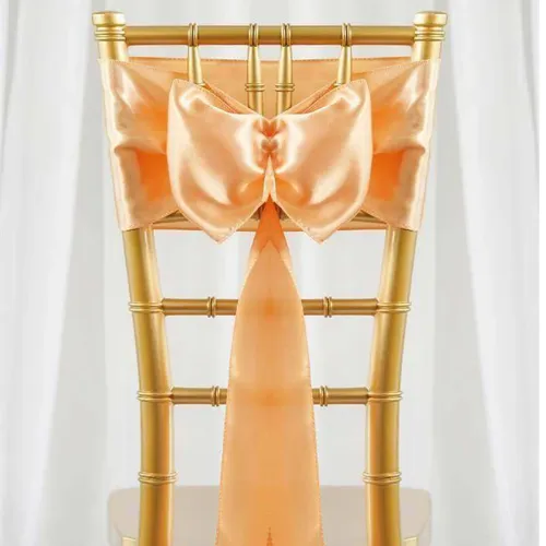 Coral Chair Sash Rental for Gold Chiavari Chairs
