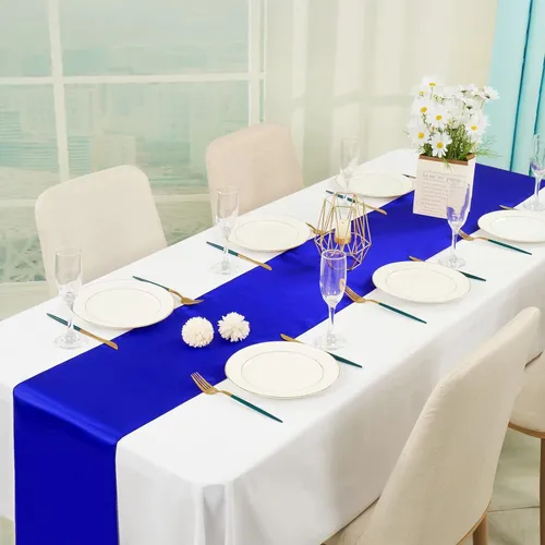 Party Rental - Decorative Satin Table Runner - Royal Blue 