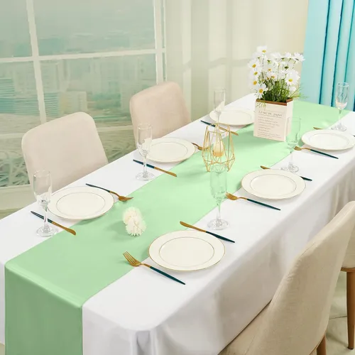 Party Rental - Decorative Satin Table Runner Sage 