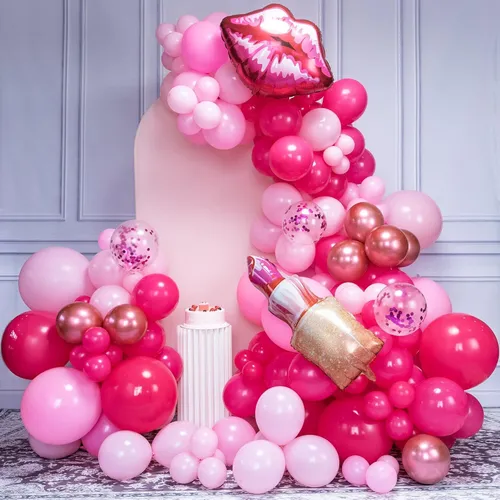  Premade Ready to Hang Grab and Go Balloon Garland Only - Pink Kisses 