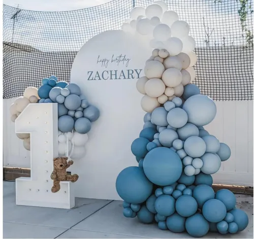 Grab and Go Balloon Garland Only -Dusty Blue, Baby Blue, Sand White, White