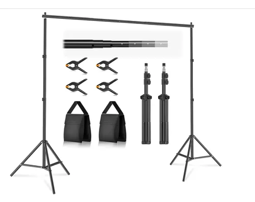 10x7Ft (WxH) Adjustable Background Stand Backdrop Support System Kit with Carry Bag