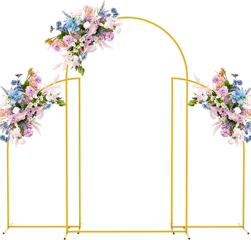 Rental Gold Wedding Arch Stand Square Wedding Door Arch Frame for Ceremony Anniversary Birthday Party Celebration Outdoor Indoor Graduation Decoration