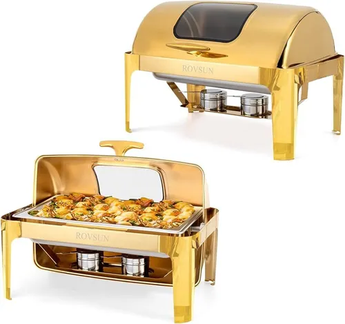 Rent Gold 9QT Roll Top Chaffing Dish Buffet  