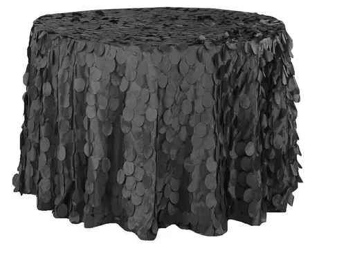 Rental Petal Round Table Cover - Black 
