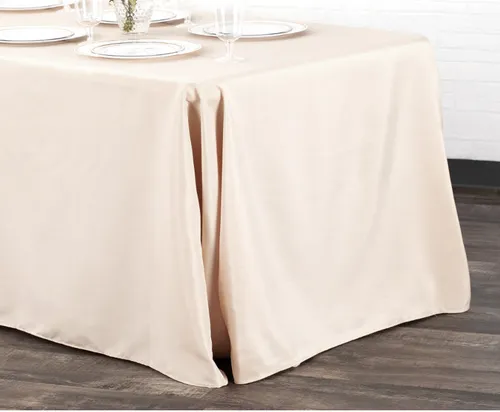 Party Rental Champagne Rectangular Table Cover Linen - Loose Fit 