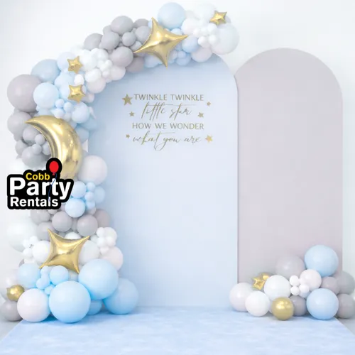 Blue Twinkle Little Star Baby Shower Balloon Garland Decoration Service Marietta, Atlanta GA