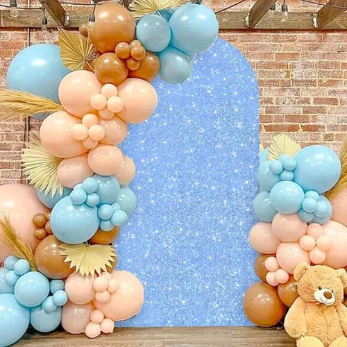 Light Blue Glitter Backdrop Arch 7ft x 4ft