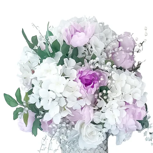 White and Lavender Floral Arrangement - Tall 