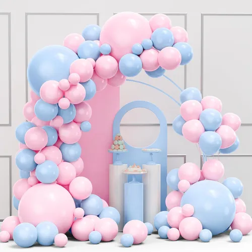 Grab and Go Balloon Garland Only- Light Blue and Light Pink 