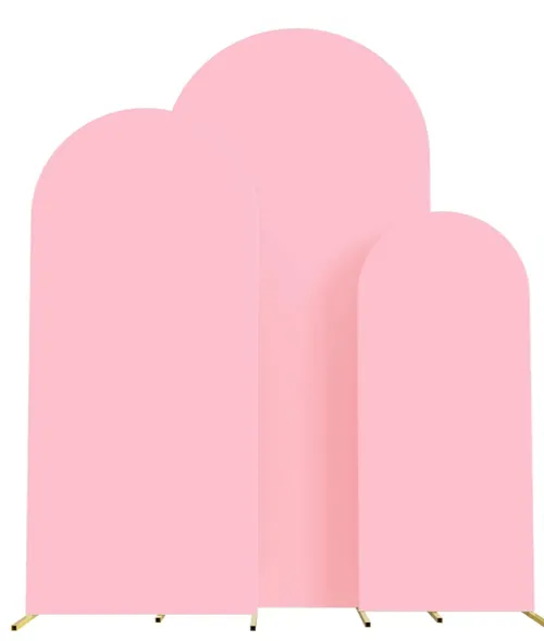 Party Rental - Set of 3 Arch With Pink Covers (7.2FT, 6.6FT, 6FT) 