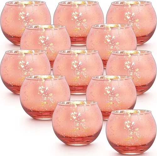 Party Rental Set of 12 Rose GoldTealight Decorative Candle Holder Weddings/Parties Table  