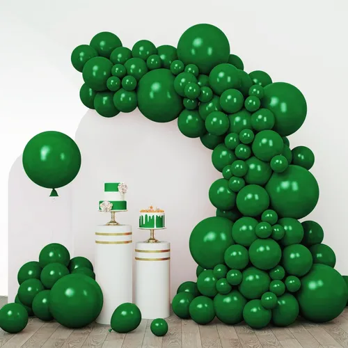 Premade Ready to Hang Grab and Go Balloon Garland Only - Solid Green 