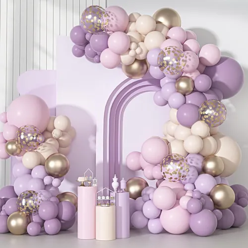 Dusty Purple Purple Pink Lavender Sand Rose Gold Grab and Go Balloon Garland  