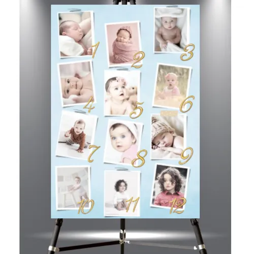 Baby 12 Photo Easel Foam Board -Blue (20x30inches)