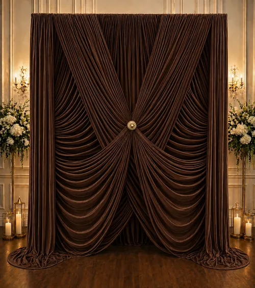 Luxury Drape Setup  Style 1 Any Color of Choice (Set up & Installation Only) - Delivery Charges Apply