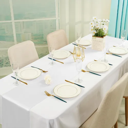 Party Rental - Decorative Satin Table Runner -White 