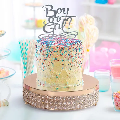 16inch Large Gold Cake Stand with Crystals 