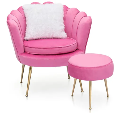 Rental -  Kids Pink Accent Chair with Ottoman