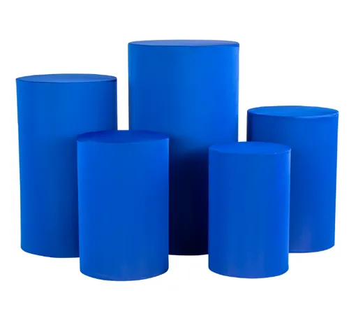 Cylinder Backdrop Dessert Tables with Royal Covers 