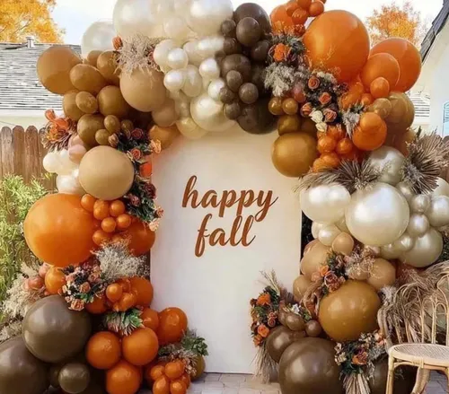 Thanksgiving Premade Ready To Use Grab and Go Balloon - Brown Orange Pearl Light Brown