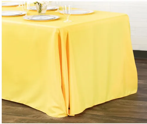 Party Rental Yellow Rectangular Table Cover Linen - Loose Fit 90