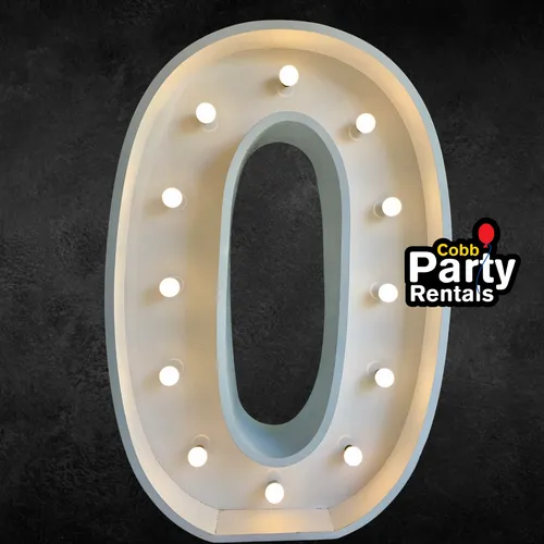 Rentals - Rent Giant Marquee Lightup Number 0 with Lights