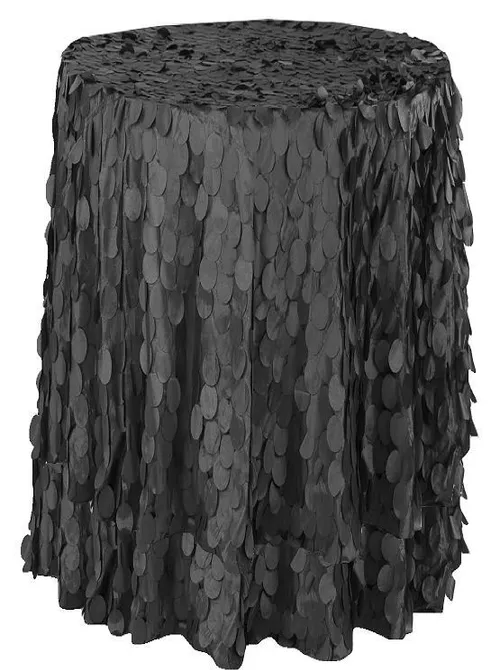 Loose Fit High Boy Cocktail Table Cover - Black Petals 