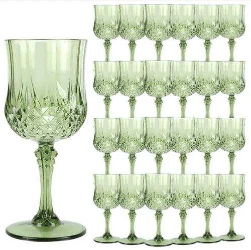 Party Rental - Set of 12 Acrylic Goblets  Sage Green