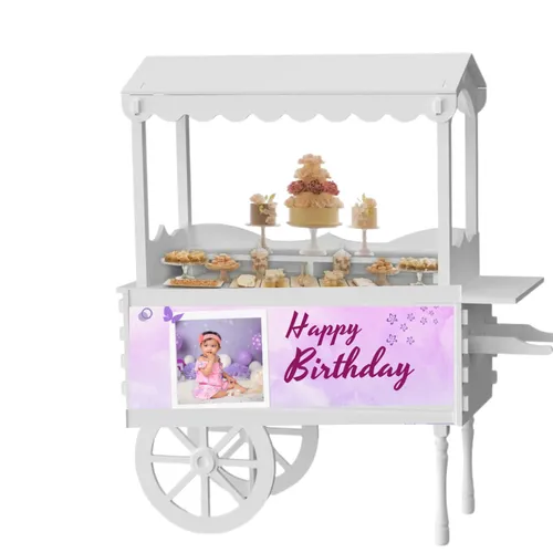 Baby Photo Butterfly Themed Whimsical Party and Event Dessert Candy Vintage Cart Rental
