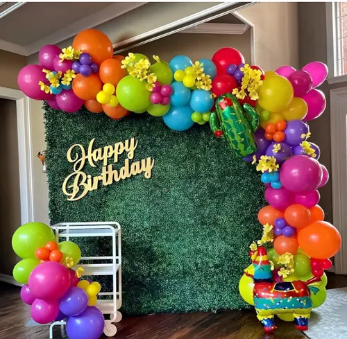 Premade Ready to Hang Grab and Go Balloon Garland Only - Fiesta 