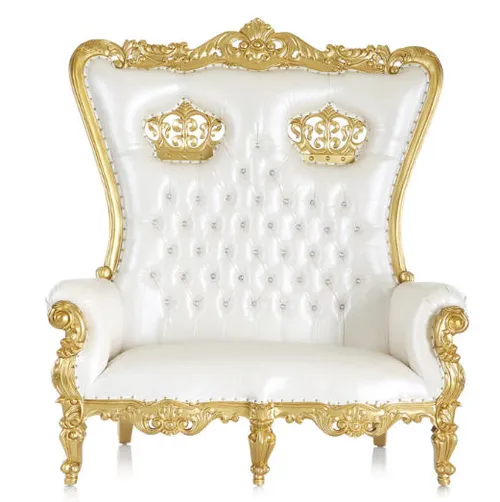 For Rent White Royal Throne Loveseat Chair 