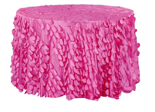 Rental Petal Round Table Cover - Hot Pink 