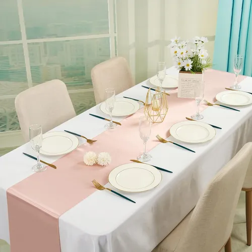 Party Rental - Decorative Satin Table Runner - Dusty Rose 